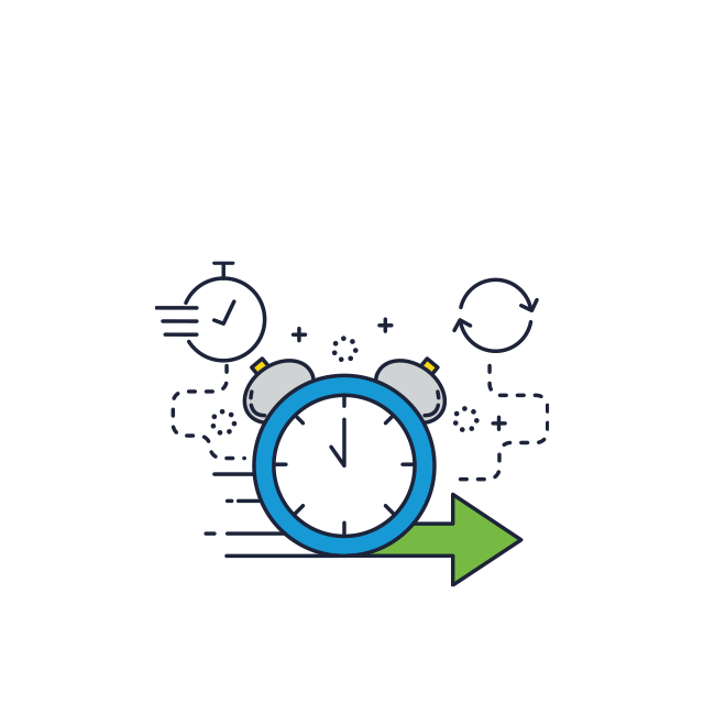 An icon showing fast time to market when using Cabnit